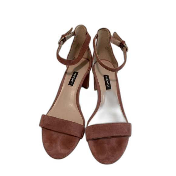 Nine West blush pink ankle strap block heel sandals size 9 - Picture 2 of 8